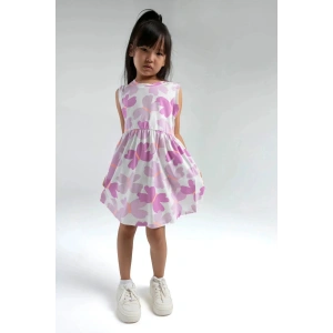 KIZ ÇOCUK ELBİSE - BEYAZ /MAUVE