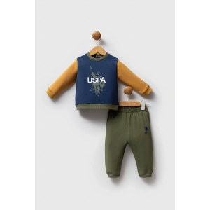 U.S.POLO ASSN ERKEK 2Lİ TAKIM - K.İNDİGO-HARDAL