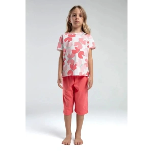 KIZ ÇOCUK KAPRİ TAKIM - BEYAZ/CORAL