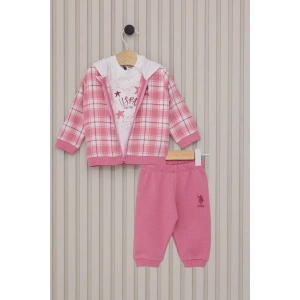 US POLO KIZ BEBEK 3LU TAKIM - BEYAZ