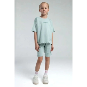 KIZ ÇOCUK BERMUDA TAKIM - SU YEŞİLİ