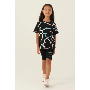 KIZ ÇOCUK BERMUDA TAYT TAKIM - SİYAH