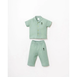 U.S.POLO ERKEK BEBEK GÖMLEK PİJAMA TAKIMI - MİNT
