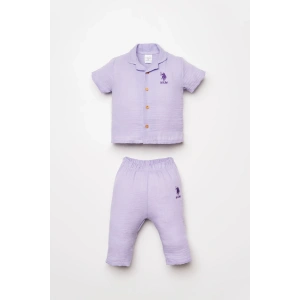 U.S POLO ASSN. KIZ BEBEK GÖMLEK PİJAMA TAKIM - K.LİLA