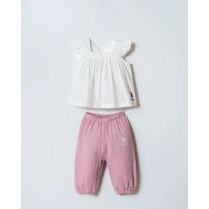 U.S POLO ASSN. KIZ BEBEK T-SHIRT TAKIM - BEYAZ-LİLA