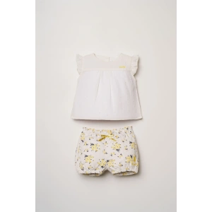 U.S POLO ASSN. ŞORT T-SHIRT TAKIM - BEYAZ-SARI