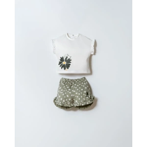 U.S POLO ASSN. KIZ BEBEK ŞORT T-SHIRT TAKIM - BEYAZ-YEŞİL