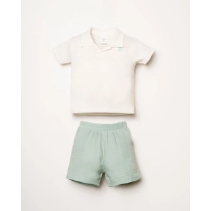 U.S.POLO ASSN. ERKEK BEBEK ŞORT T-SHIRT TAKIM - BEYAZ-MİNT