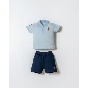 U.S.POLO ASSN. ERKEK BEBEK ŞORT T-SHIRT TAKIM - MAVİ