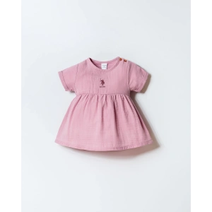 U.S POLO ASSN. KIZ BEBEK MÜSLİN ELBİSE - LİLA