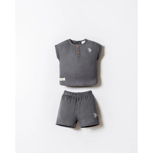 U.S.POLO ASSN. ERKEK BEBEK ŞORT GÖMLEK TAKIM - K,GRİ