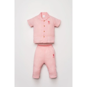 U.S POLO ASSN. KIZ BEBEK GÖMLEK PİJAMA TAKIM - SOMON
