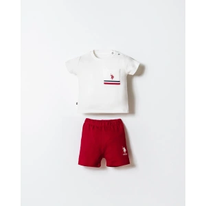 U.S.POLO ASSN. ERKEK BEBEK ŞORT T-SHIRT TAKIM - BEYAZ-KIRMIZI