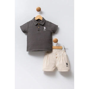 U.S POLO ASSN ERKEK BEBEK 2Lİ TAKIM - ANTRASİT MÜSLİN