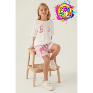 BARBIE KIZ ÇOCUK ŞORT TAKIM - BEYAZ