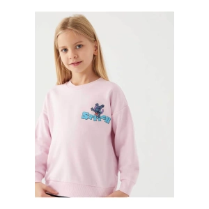 STITCH KIZ ÇOCUK SWEAT - TOZ PEMBE