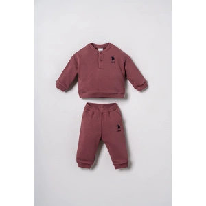 US.S.POLO ASSN. ERKEK BEBEK 2Lİ TAKIM - BORDO