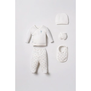 U.S.POLO ASSN. KIZ BEBEK HASTANE ÇIKIŞI 5Lİ SET - Beyaz