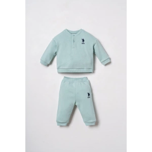 US.S.POLO ASSN. ERKEK BEBEK 2Lİ TAKIM - SU YEŞİLİ
