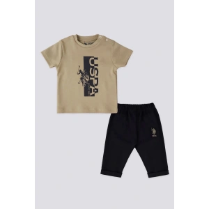 ERKEK BEBEK 2 LI KISA KOL T-SHIRT TAKIM - AÇIK HAKİ