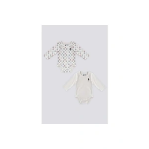 ERKEK BEBEK 2 Lİ UZUN KOLLU BODY SETİ - KREM/KREM