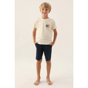 ERKEK ÇOCUK BERMUDA TAKIM - KREM PUDİNG