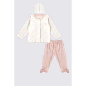 KIZ BEBEK PATİKLİ 3 LU TAKIM - KREM