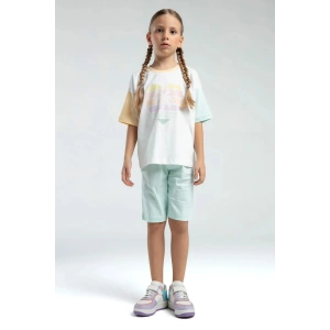 KIZ ÇOCUK BERMUDA TAKIM - BEYAZ/BEJ