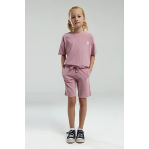 KIZ ÇOCUK BERMUDA TAKIM - GÜL KURUSU