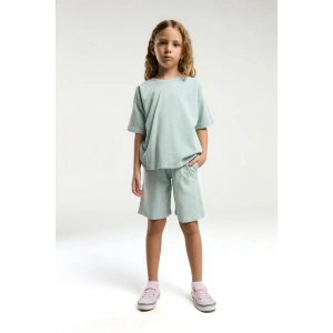 KIZ ÇOCUK BERMUDA TAKIM - SU YEŞİLİ