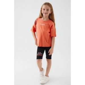 KIZ ÇOCUK BERMUDA TAYT TAKIM - TURUNCU