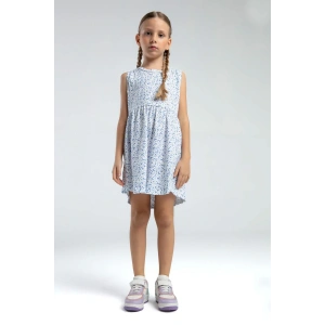 KIZ ÇOCUK ELBİSE - BEYAZ/A.İNDİGO