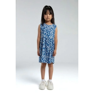KIZ ÇOCUK ELBİSE - BEYAZ/COBALT