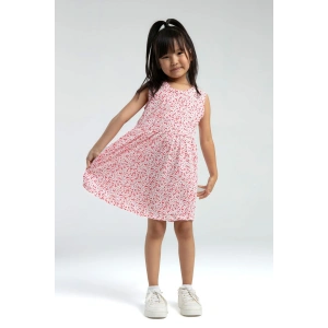 KIZ ÇOCUK ELBİSE - BEYAZ/CORAL