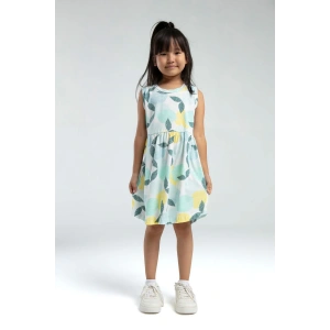 KIZ ÇOCUK ELBİSE - BEYAZ/NİL