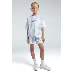 KIZ ÇOCUK ŞORT TAKIM - BEYAZ/LİLA
