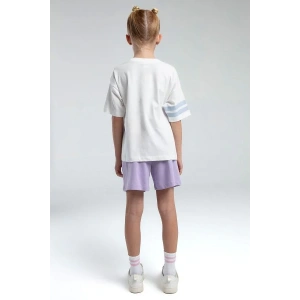 KIZ ÇOCUK ŞORT TAKIM - BEYAZ/LİLA