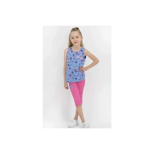 KIZ ÇOCUK TUNİK KAPRİ TAKIM - İNDİGO