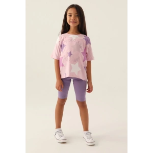 KIZ GARSON BERMUDA TAYT TAKIM - TOZ PEMBE