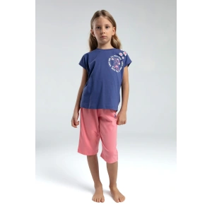 KIZ GARSON KAPRİ TAKIM - KOYU İNDİGO