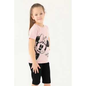 MINNIE MOUSE KIZ ÇOCUK T-SHIRT - PEMBE MELANJ