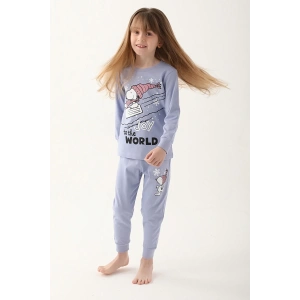 SNOOPY KIZ ÇOCUK İKİLİ TAKIM - AÇIK İNDİGO