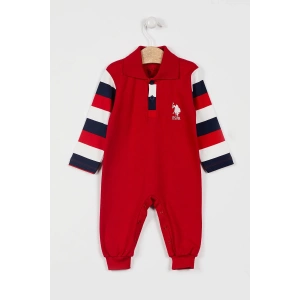 U.S POLO ERKEK BEBEK PATİKSİZ TULUM - KIRMIZI