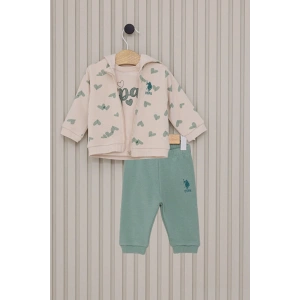 US POLO KIZ BEBEK 3LU TAKIM - Açık BEJ