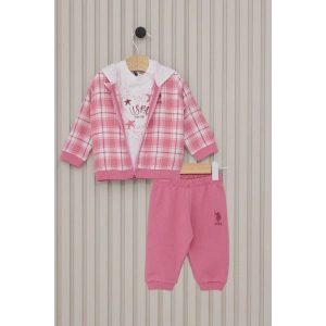 US POLO KIZ BEBEK 3LU TAKIM - KREM