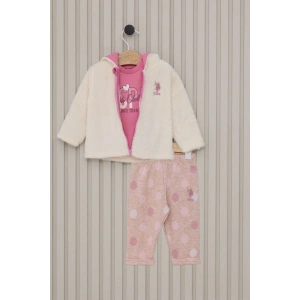 US POLO KIZ BEBEK 3LU TAKIM - KREM