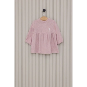 US POLO KIZ BEBEK ELBİSE - RETRO PEMBE