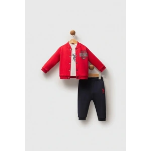 U.S.POLO ASSN ERKEK BEBEK 3LÜ TAKIM - KIRMIZI