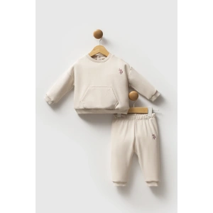 U.S.POLO ASSN KIZ BEBEK 2Lİ TAKIM - BEJ
