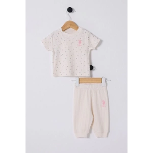 U.S.POLO ASSN. KIZ BEBEK 2Lİ TAKIM - EKRU